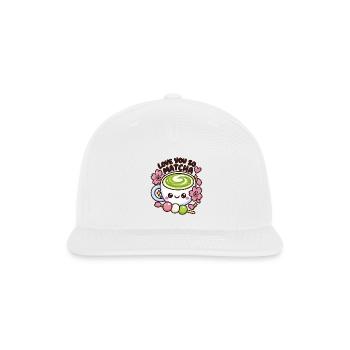 Kawaii Matcha Love Mug Graphic - Snapback Baseball Cap - white - Front