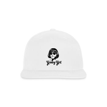 Groovy Girl - Retro 60s Mod Bob & Sunglasses - Snapback Baseball Cap - white - Front
