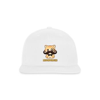 Meowstache: Cat with Monocle and Bow Tie - Snapback Baseball Cap - white - Front