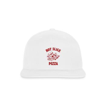 Hot Slice Pizza Logo - Snapback Baseball Cap - white - Front
