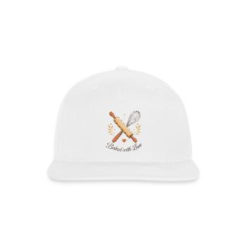 Baked with Love Kitchen Whimsy - Snapback Baseball Cap - white - Front