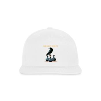 Raven Over Bottles Mind Your Biz - Snapback Baseball Cap - white - Front