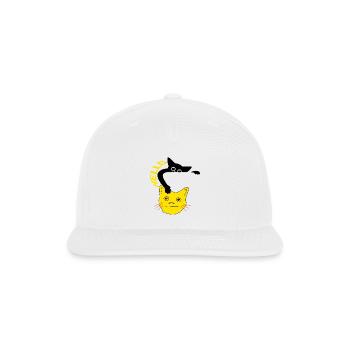 Yellow Cat Hello Pop Art - Snapback Baseball Cap - white - Front