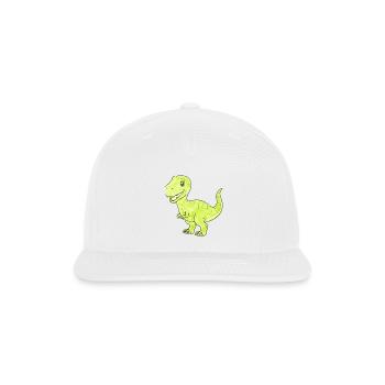 Lime Dino Sketch Tee - Snapback Baseball Cap - white - Front