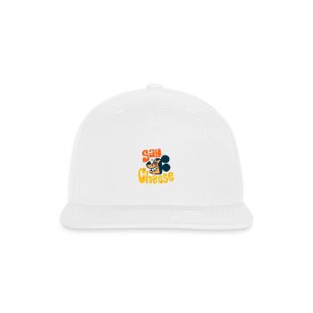 Say Cheese – Funny Cartoon Mouse Smile Design - Snapback Baseball Cap - white - Front