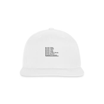 Black skin black nose black lips black hair - Snapback Baseball Cap - white - Front
