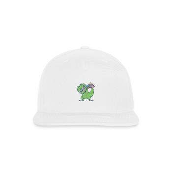 Dinosaur Dabbing – Funny Prehistoric Dance Move  - Snapback Baseball Cap - white - Front