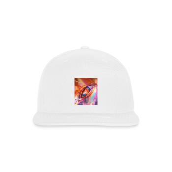 Anime Eyes Mouth - Snapback Baseball Cap - white - Front