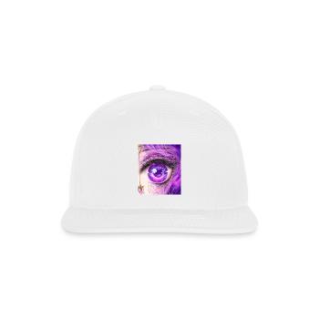 Anime Eyes Mouth - Snapback Baseball Cap - white - Front