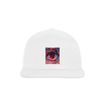 Anime Eyes Mouth - Snapback Baseball Cap - white - Front