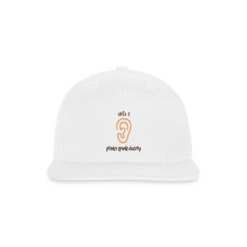 Hello Please Speak Clearly - Snapback Baseball Cap - white - Front