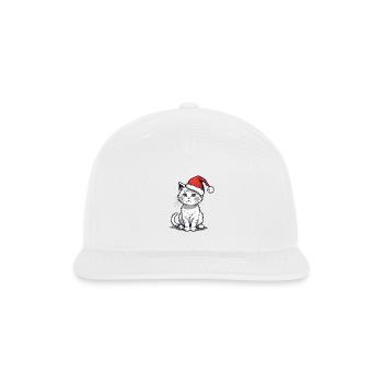 White Christmas Cat - Snapback Baseball Cap - white - Front