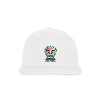 Screen Printer Noboday is Perfect - Snapback Baseball Cap - white - Front