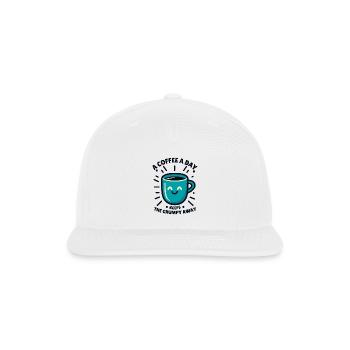 a coffee a day keeps The Grumpy Away - Snapback Baseball Cap - white - Front