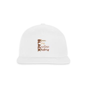 BLACK LOVE BLACK JOY BLACK EXCELLENCE AND HISTORY - Snapback Baseball Cap - white - Front