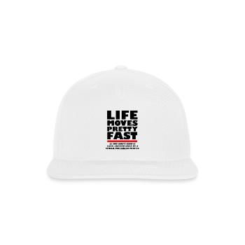 Ferris Bueller Life Moves Pretty Fast - Snapback Baseball Cap - white - Front