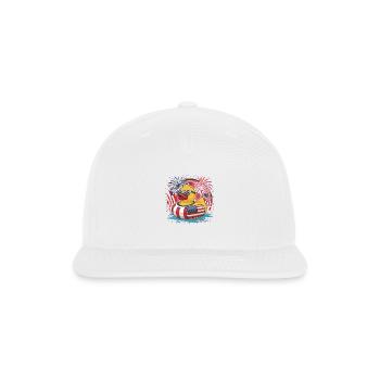 Patriotic Rubber Ducky with American Flag for a - Snapback Baseball Cap - white - Front