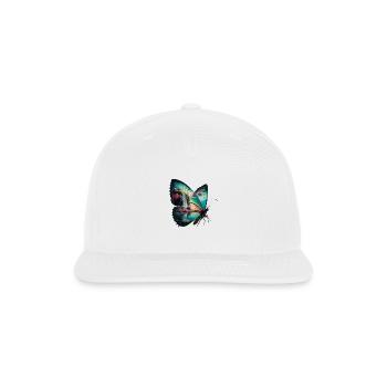 Vivid Butterfly Waterfall Nature Scene - Snapback Baseball Cap - white - Front