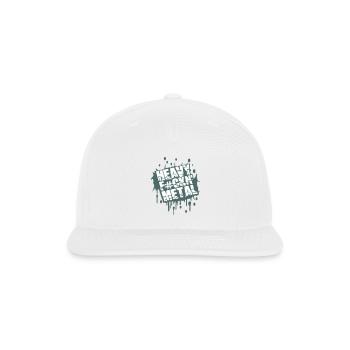 Heavy F#ckin' Metal Hard Rock Music Graffiti Spray - Snapback Baseball Cap - white - Front