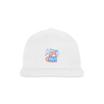 Blue party cat - Snapback Baseball Cap - white - Front
