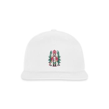 Festive Nutcracker with Coffee for a Nutcracker - Snapback Baseball Cap - white - Front