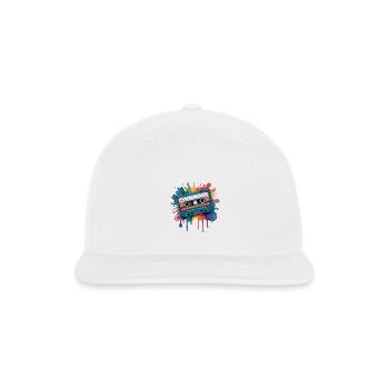 80s Retro Cassette Splash Classic Cassette Tape - Snapback Baseball Cap - white - Front
