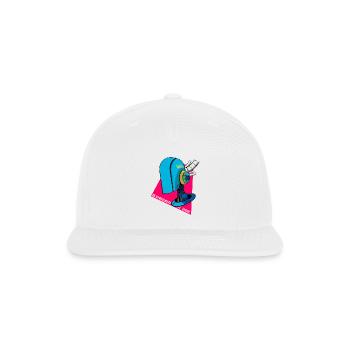 Futuristic Cyberpunk Robot Head – Sci-Fi Tech Art - Snapback Baseball Cap - white - Front