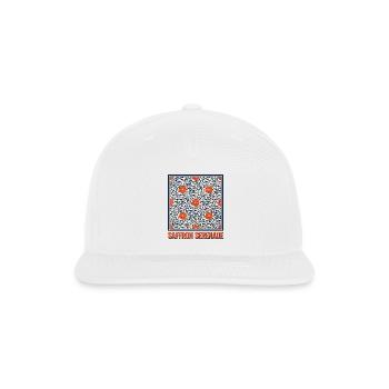 Saffron Serenade - Ornamental Floral Pattern - Snapback Baseball Cap - white - Front