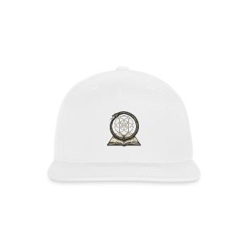Ouroboros with Seed of Life Book - Snapback Baseball Cap - white - Front
