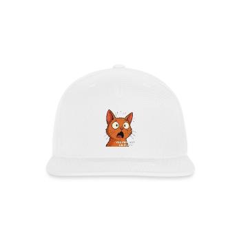 Surprised Cat Pizza Question - Snapback Baseball Cap - white - Front