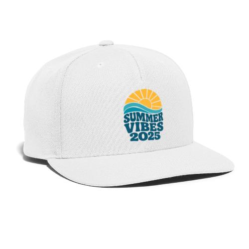 Summer Vibes 2025 Retro Sunset T-Shirt | Fun Beach - Snapback Baseball Cap