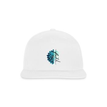 Blue Succulent Watercolor Monogram - Snapback Baseball Cap - white - Front