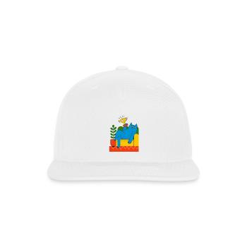 Blue Cat Trophy Lounger - Snapback Baseball Cap - white - Front