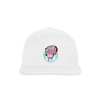 Neon Brain Graffiti - Snapback Baseball Cap - white - Front