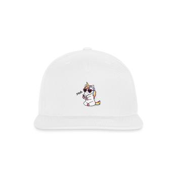 Pastel Unicorn Glam Meh - Snapback Baseball Cap - white - Front