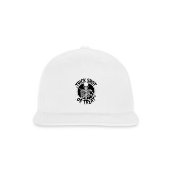 Trick Shot or Treat Skeleton - Snapback Baseball Cap - white - Front