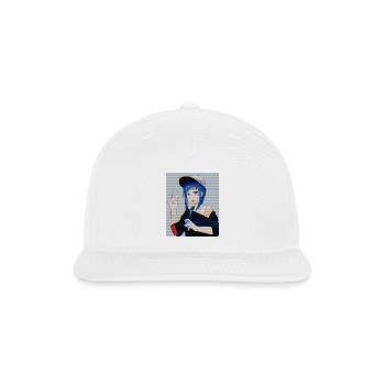 Retro Anime Gamer Girl Glitch Art Vaporwave Style - Snapback Baseball Cap - white - Front