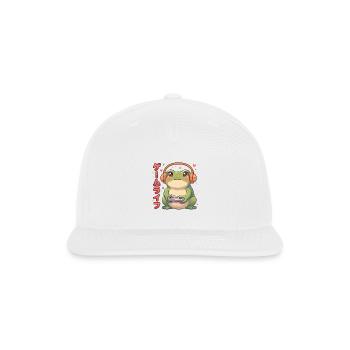 Japanese Gamer Frog Art Kids Boys Meme Gaming - Snapback Baseball Cap - white - Front