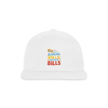 Slinging Pills to the Bills - Snapback Baseball Cap - white - Front