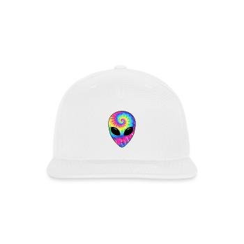 Psychedelic Alien TieDye Face - Snapback Baseball Cap - white - Front