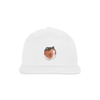 Sleepy Cat Face Illustration - Snapback Baseball Cap - white - Front