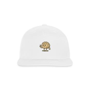 Angry Brain Pointing Finger - Snapback Baseball Cap - white - Front