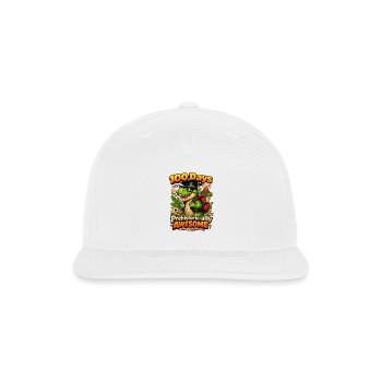 100 Days Prehistoric-ally Awesome - Snapback Baseball Cap - white - Front
