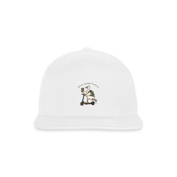 Goose on Scooter: Coffee Mood Regulator - Snapback Baseball Cap - white - Front