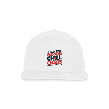 Two Modes: Chill and Chaos - Snapback Baseball Cap - white - Front