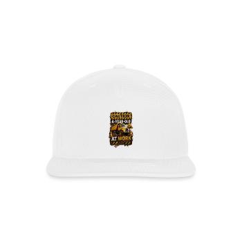 Caution: 4-Year-Old at Work - Snapback Baseball Cap - white - Front