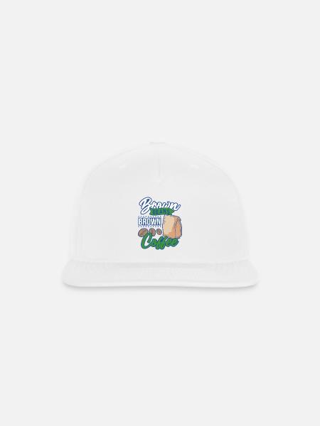 Brown Beans Coffee Emblem - Snapback Baseball Cap - white