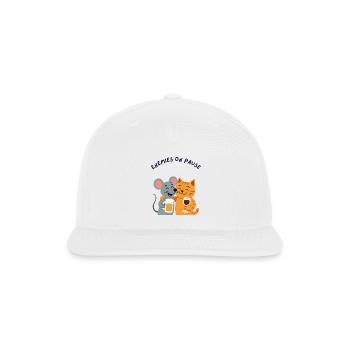 Cat and mouse friends - Snapback Baseball Cap - white - Front