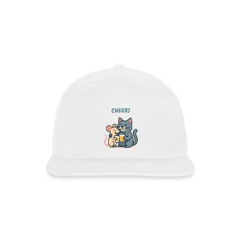 Cat and mouse - Snapback Baseball Cap - white - Front