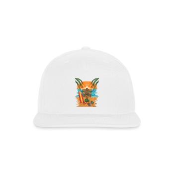 Surf Music Happy Summer Beach  - Snapback Baseball Cap - white - Front